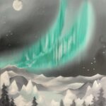 northern lights painting