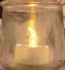 closeup of candle in jar